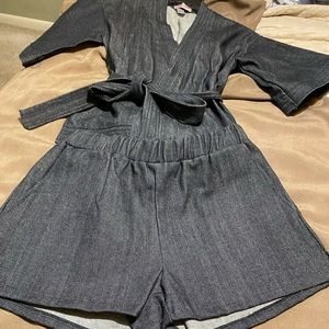 Womens denim short and jacket set . Not many in production